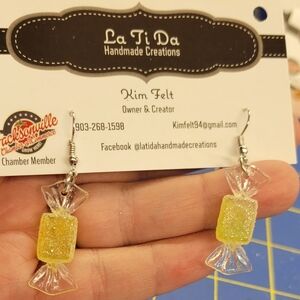 Hard Candy Lemon Yellow Dangling Earrings